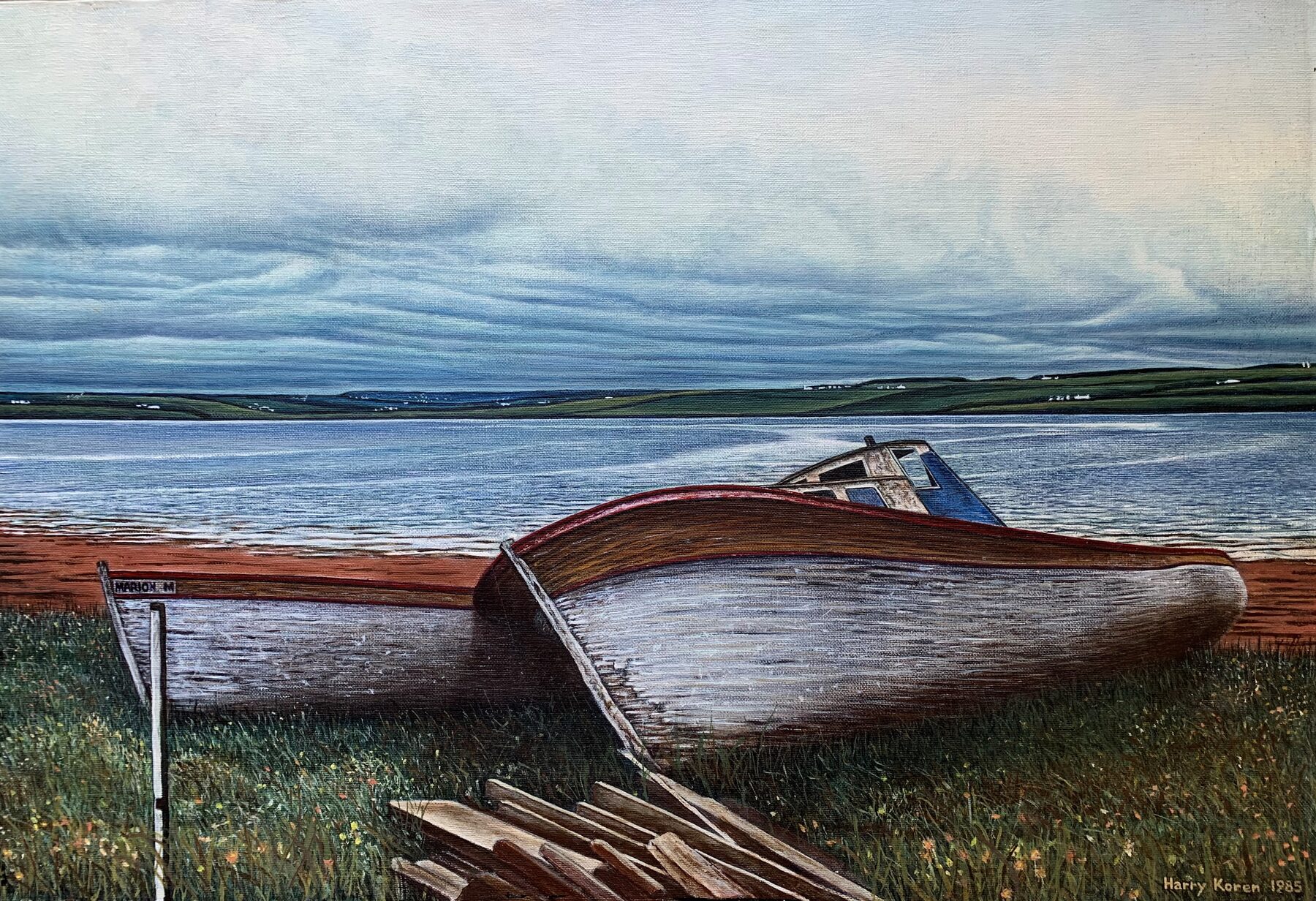 Beached Boats — Acrylic on canvas by Harold Miller-Koren
