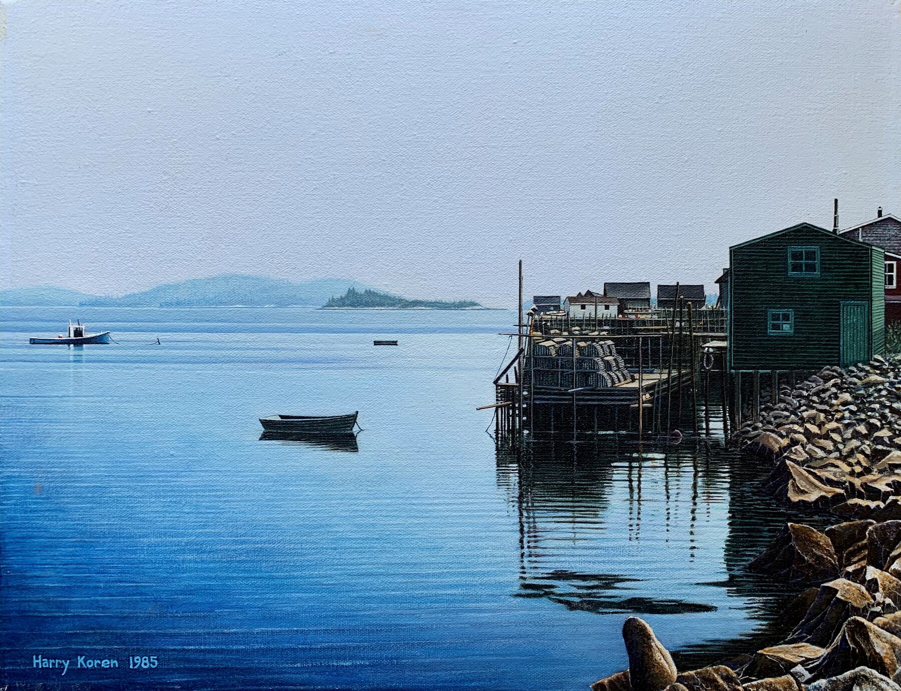 Fishing Village — Acrylic on canvas by Harold Miller-Koren